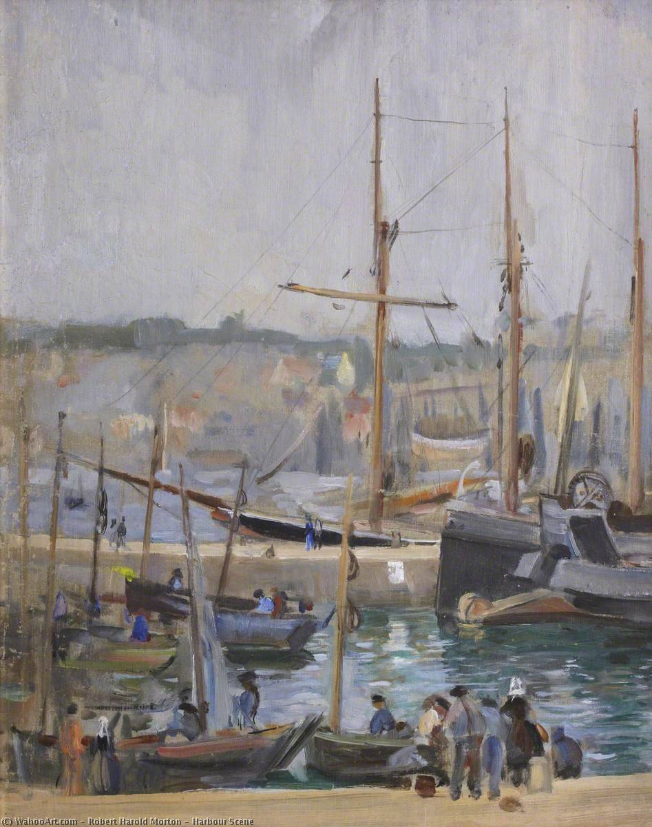 Wikioo.org - The Encyclopedia of Fine Arts - Painting, Artwork by Robert Harold Morton - Harbour Scene