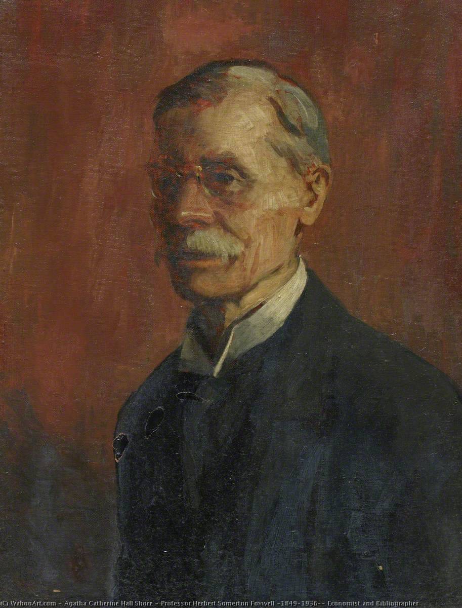 Wikioo.org - The Encyclopedia of Fine Arts - Painting, Artwork by Agatha Catherine Hall Shore - Professor Herbert Somerton Foxwell (1849–1936), Economist and Bibliographer