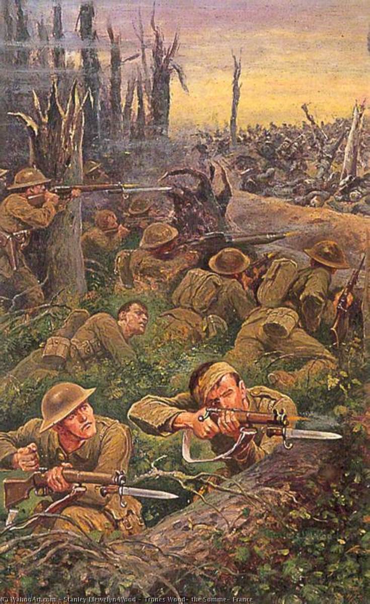 Wikioo.org - The Encyclopedia of Fine Arts - Painting, Artwork by Stanley Llewelyn Wood - Trones Wood, the Somme, France