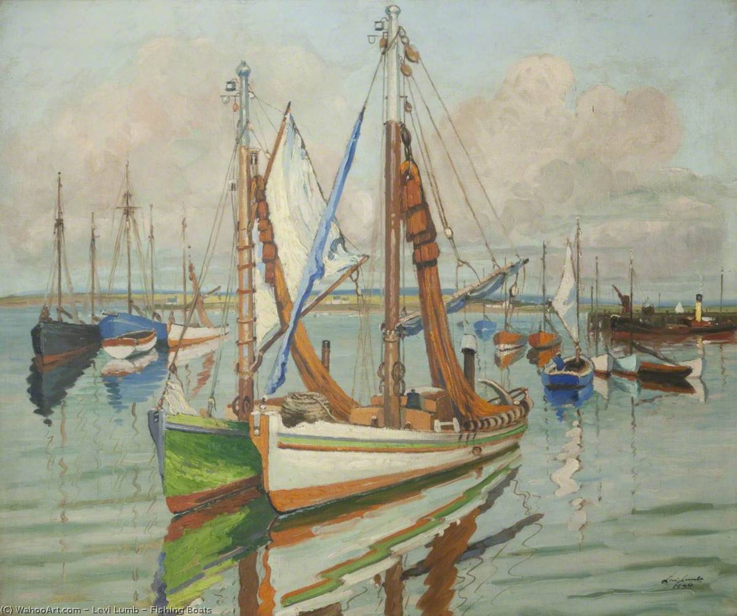 Wikioo.org - The Encyclopedia of Fine Arts - Painting, Artwork by Levi Lumb - Fishing Boats