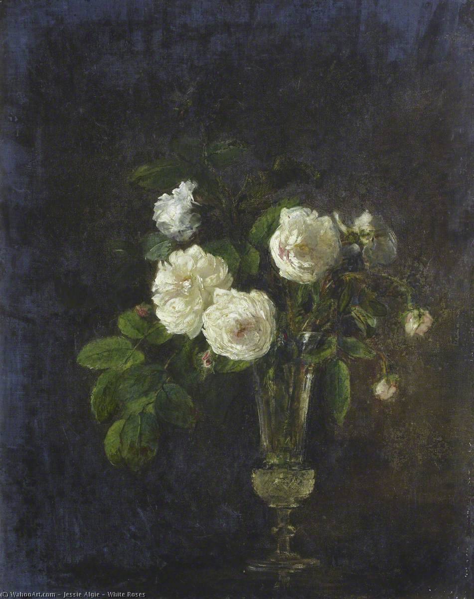 Wikioo.org - The Encyclopedia of Fine Arts - Painting, Artwork by Jessie Algie - White Roses
