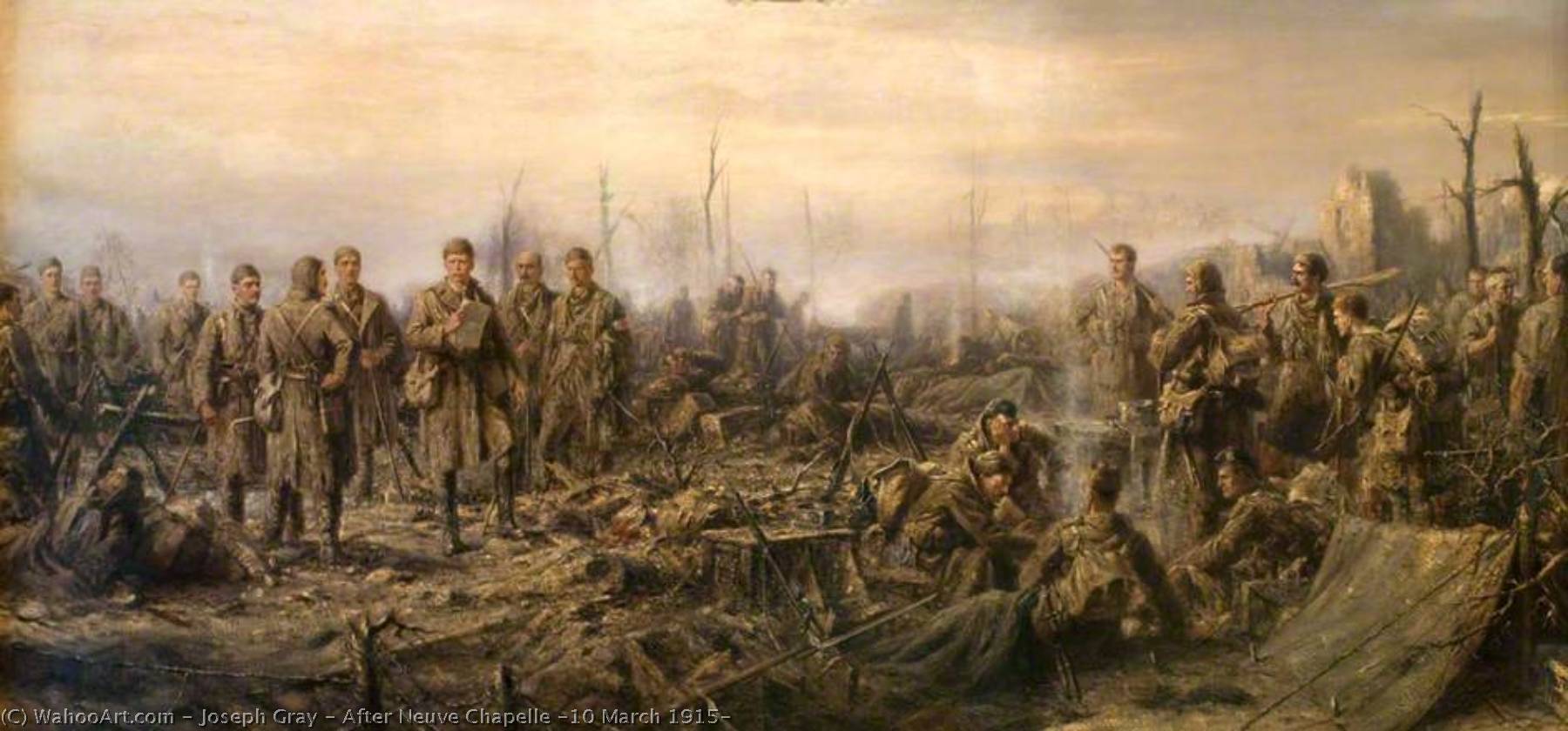 Wikioo.org - The Encyclopedia of Fine Arts - Painting, Artwork by Joseph Gray - After Neuve Chapelle (10 March 1915)