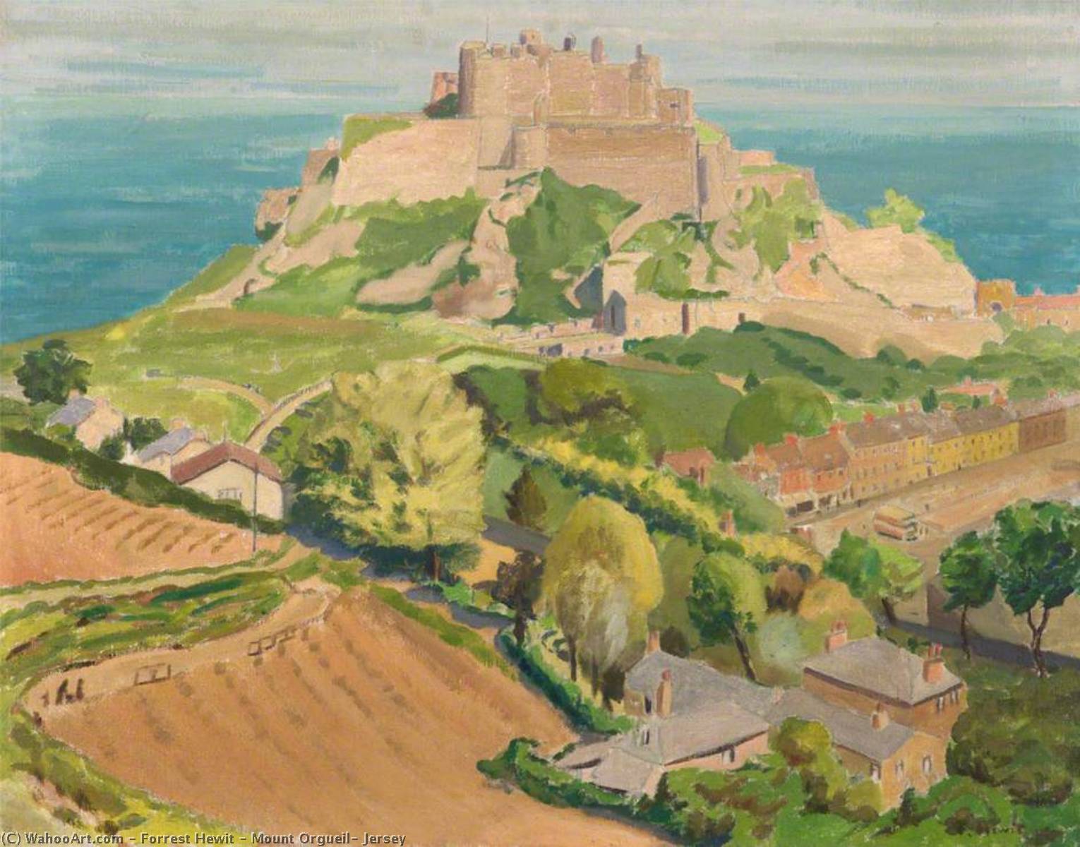 Wikioo.org - The Encyclopedia of Fine Arts - Painting, Artwork by Forrest Hewit - Mount Orgueil, Jersey