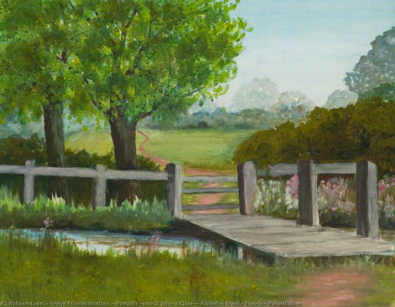 Wikioo.org - The Encyclopedia of Fine Arts - Painting, Artwork by Evelyn Frances Wootton - Washpits (now St John's Close), Purnell's Brook, Knowle, Warwickshire