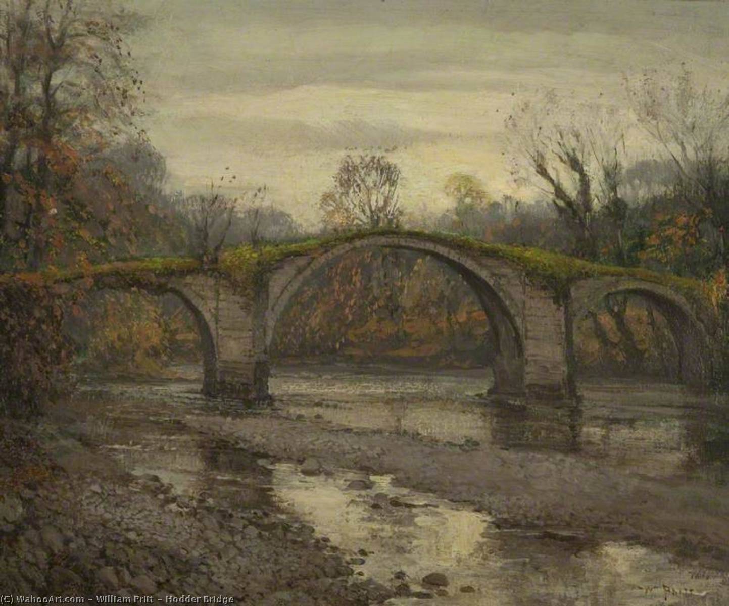 Wikioo.org - The Encyclopedia of Fine Arts - Painting, Artwork by William Pritt - Hodder Bridge