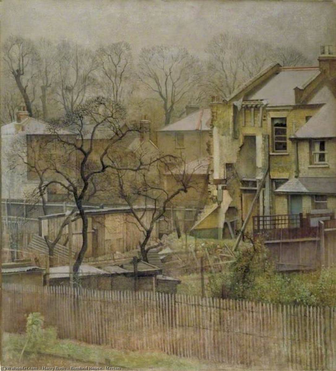 Wikioo.org - The Encyclopedia of Fine Arts - Painting, Artwork by Harry Bush - Bombed House, Merton