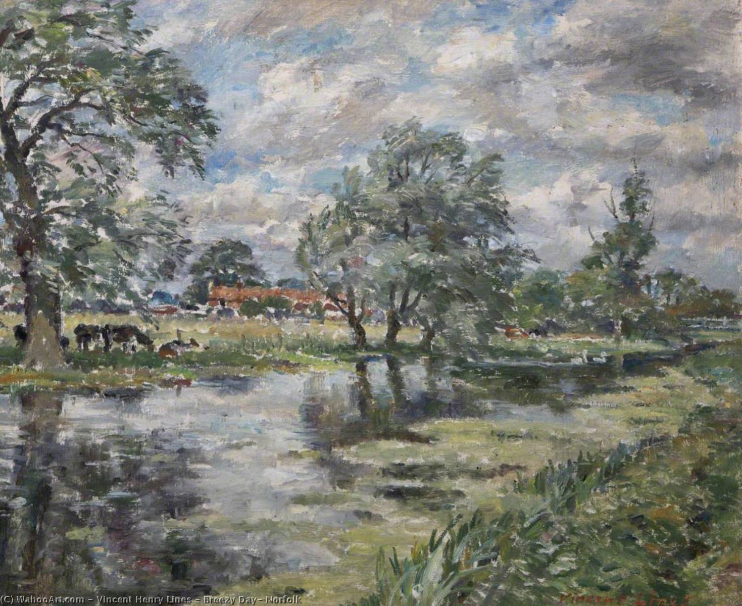 Wikioo.org - The Encyclopedia of Fine Arts - Painting, Artwork by Vincent Henry Lines - Breezy Day, Norfolk