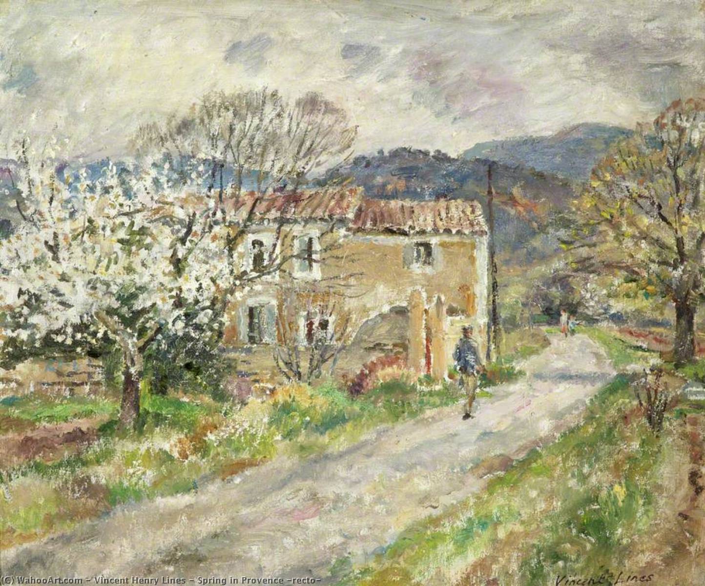 Wikioo.org - The Encyclopedia of Fine Arts - Painting, Artwork by Vincent Henry Lines - Spring in Provence (recto)