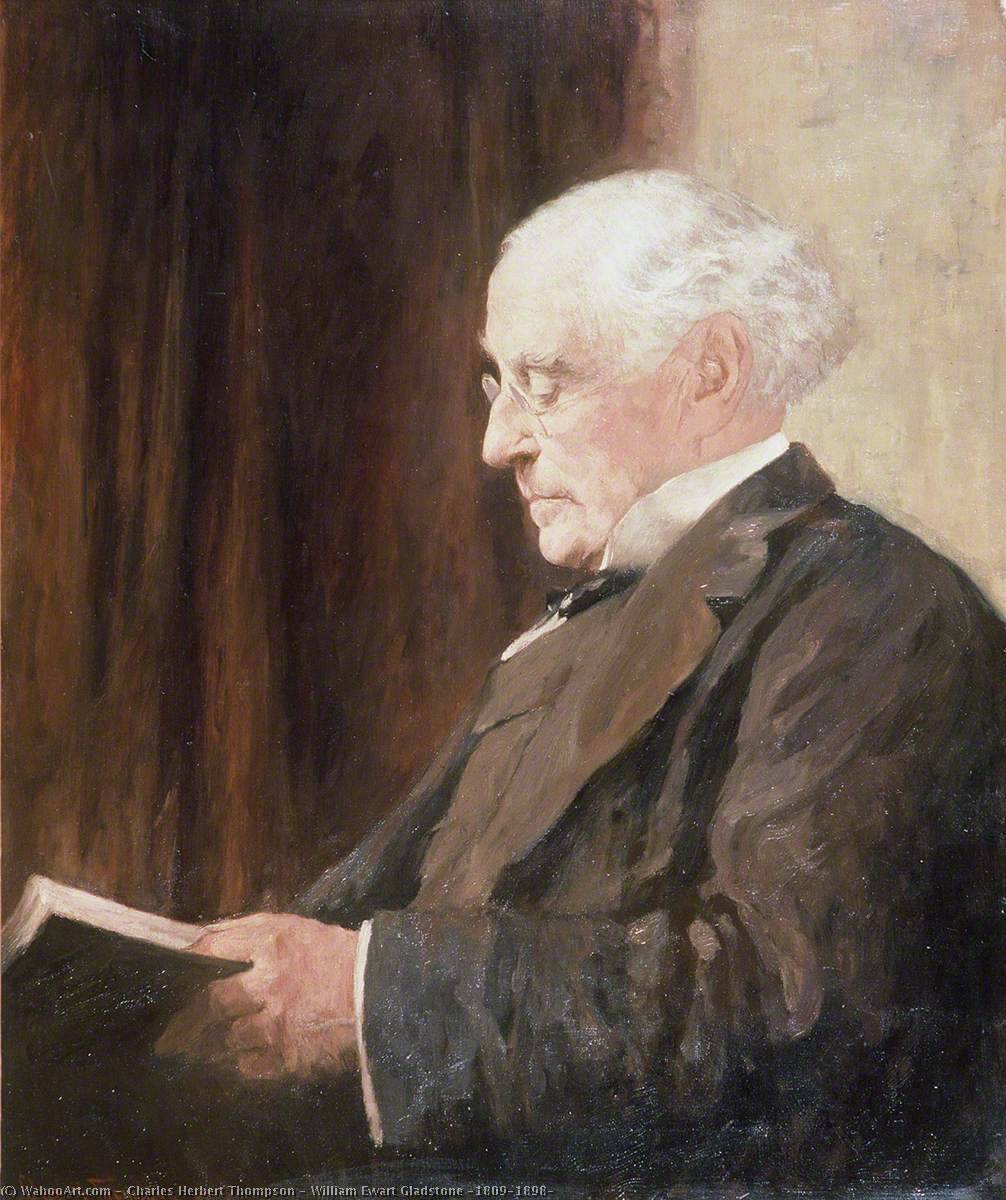 Wikioo.org - The Encyclopedia of Fine Arts - Painting, Artwork by Charles Herbert Thompson - William Ewart Gladstone (1809–1898)
