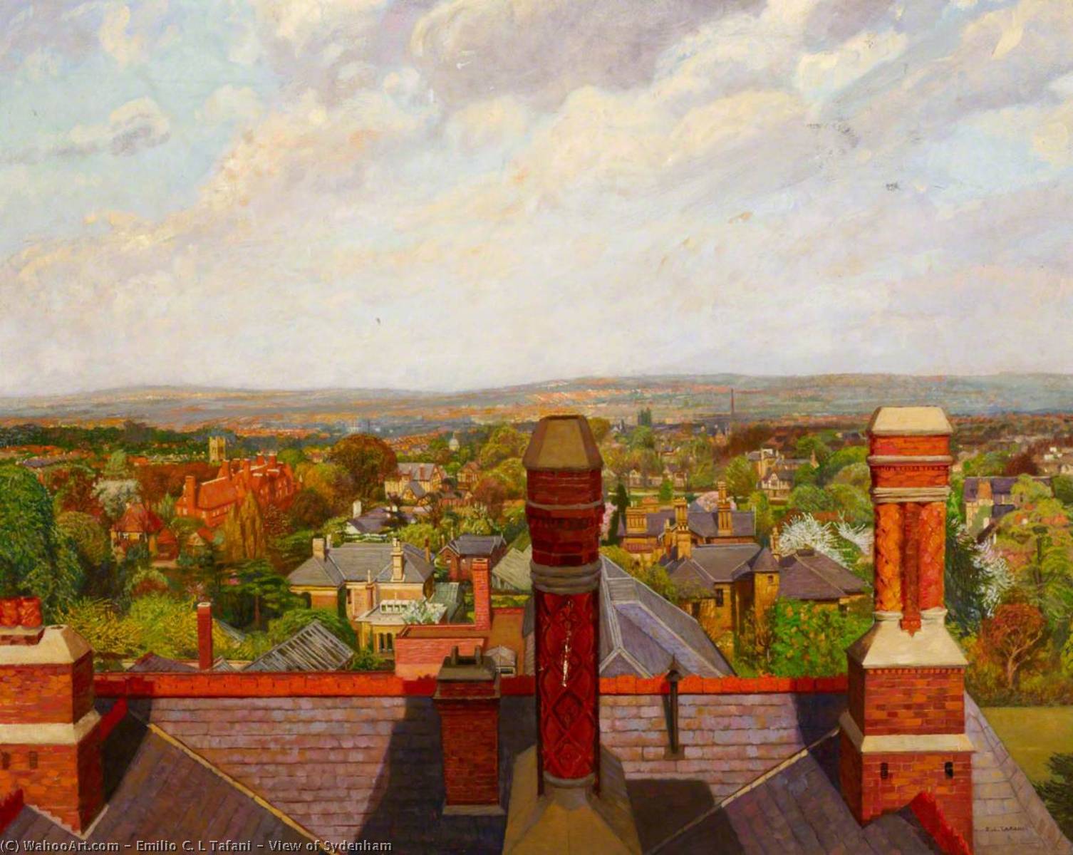 Wikioo.org - The Encyclopedia of Fine Arts - Painting, Artwork by Emilio C. L Tafani - View of Sydenham