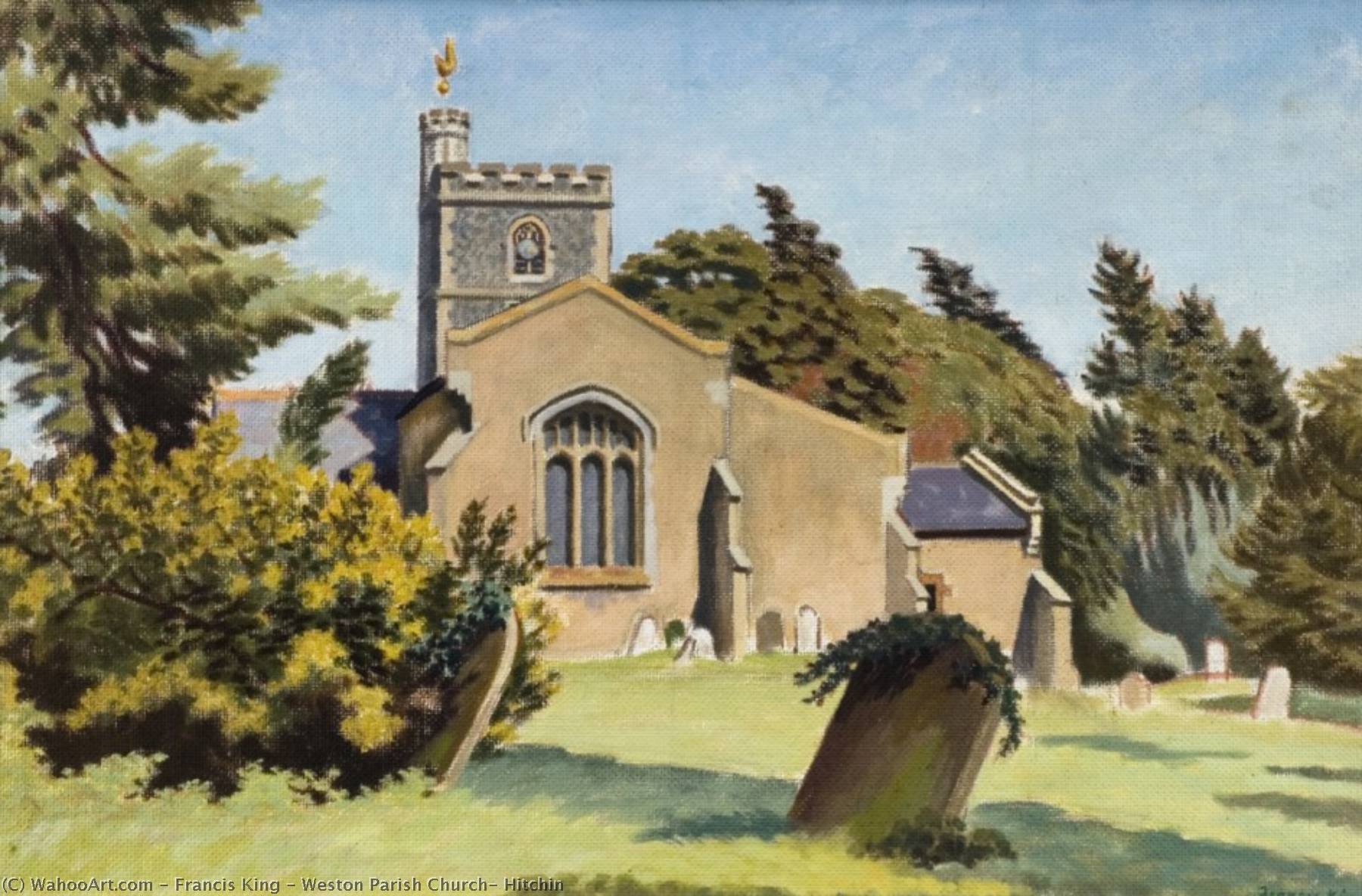 Wikioo.org - The Encyclopedia of Fine Arts - Painting, Artwork by Francis King - Weston Parish Church, Hitchin