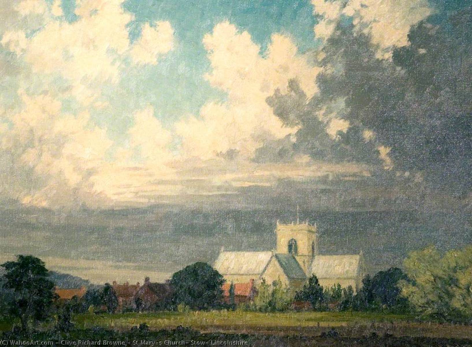 Wikioo.org - The Encyclopedia of Fine Arts - Painting, Artwork by Clive Richard Browne - St Mary's Church, Stow, Lincolnshire