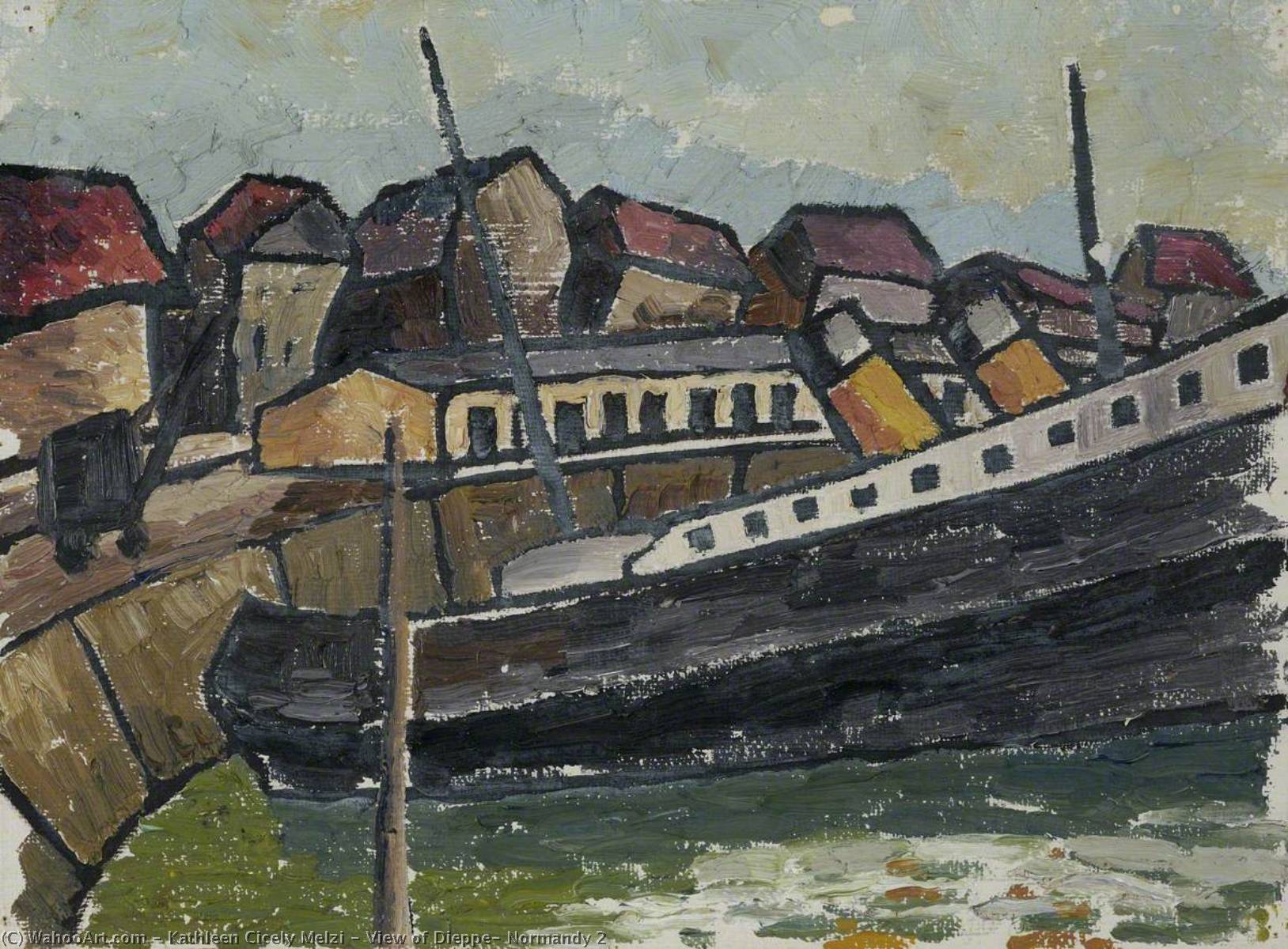 Wikioo.org - The Encyclopedia of Fine Arts - Painting, Artwork by Kathleen Cicely Melzi - View of Dieppe, Normandy 2