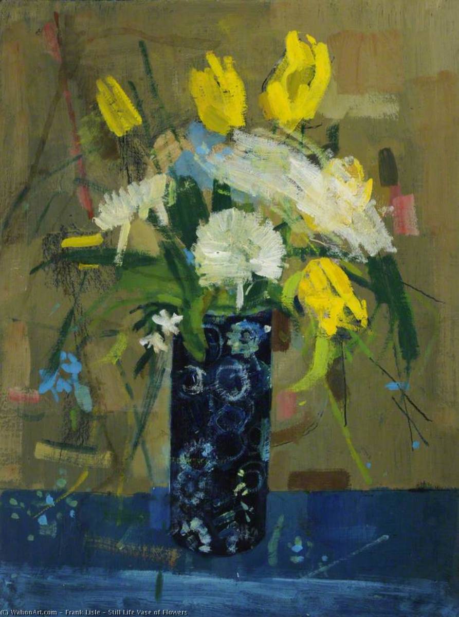 Wikioo.org - The Encyclopedia of Fine Arts - Painting, Artwork by Frank Lisle - Still Life Vase of Flowers