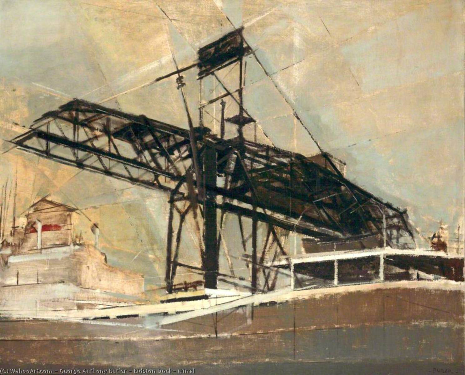 Wikioo.org - The Encyclopedia of Fine Arts - Painting, Artwork by George Anthony Butler - Bidston Dock, Wirral