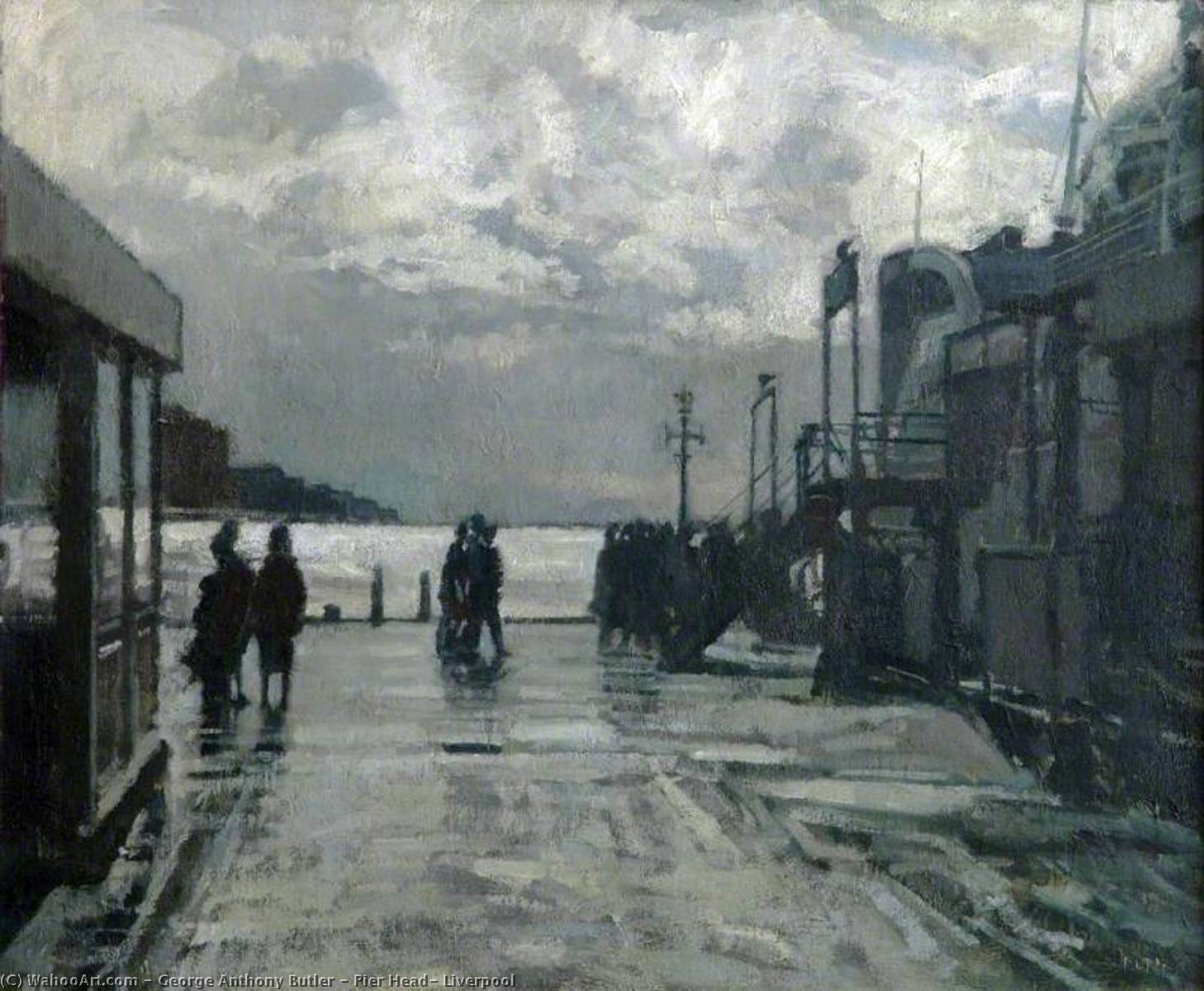 Wikioo.org - The Encyclopedia of Fine Arts - Painting, Artwork by George Anthony Butler - Pier Head, Liverpool