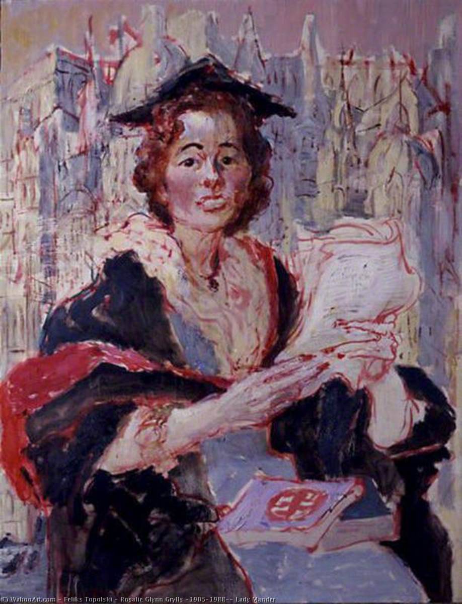 Wikioo.org - The Encyclopedia of Fine Arts - Painting, Artwork by Feliks Topolski - Rosalie Glynn Grylls (1905–1988), Lady Mander