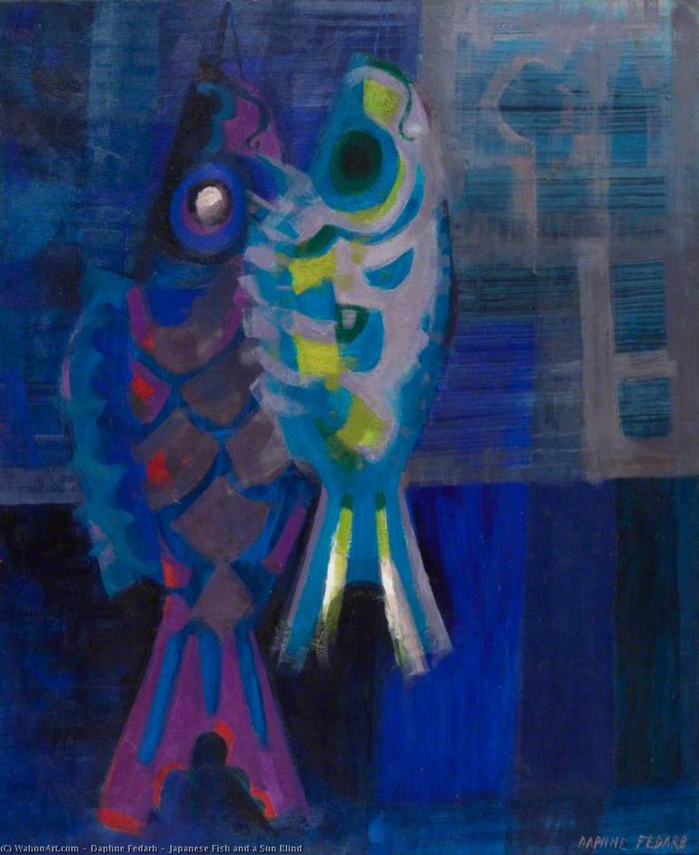 Wikioo.org - The Encyclopedia of Fine Arts - Painting, Artwork by Daphne Fedarb - Japanese Fish and a Sun Blind