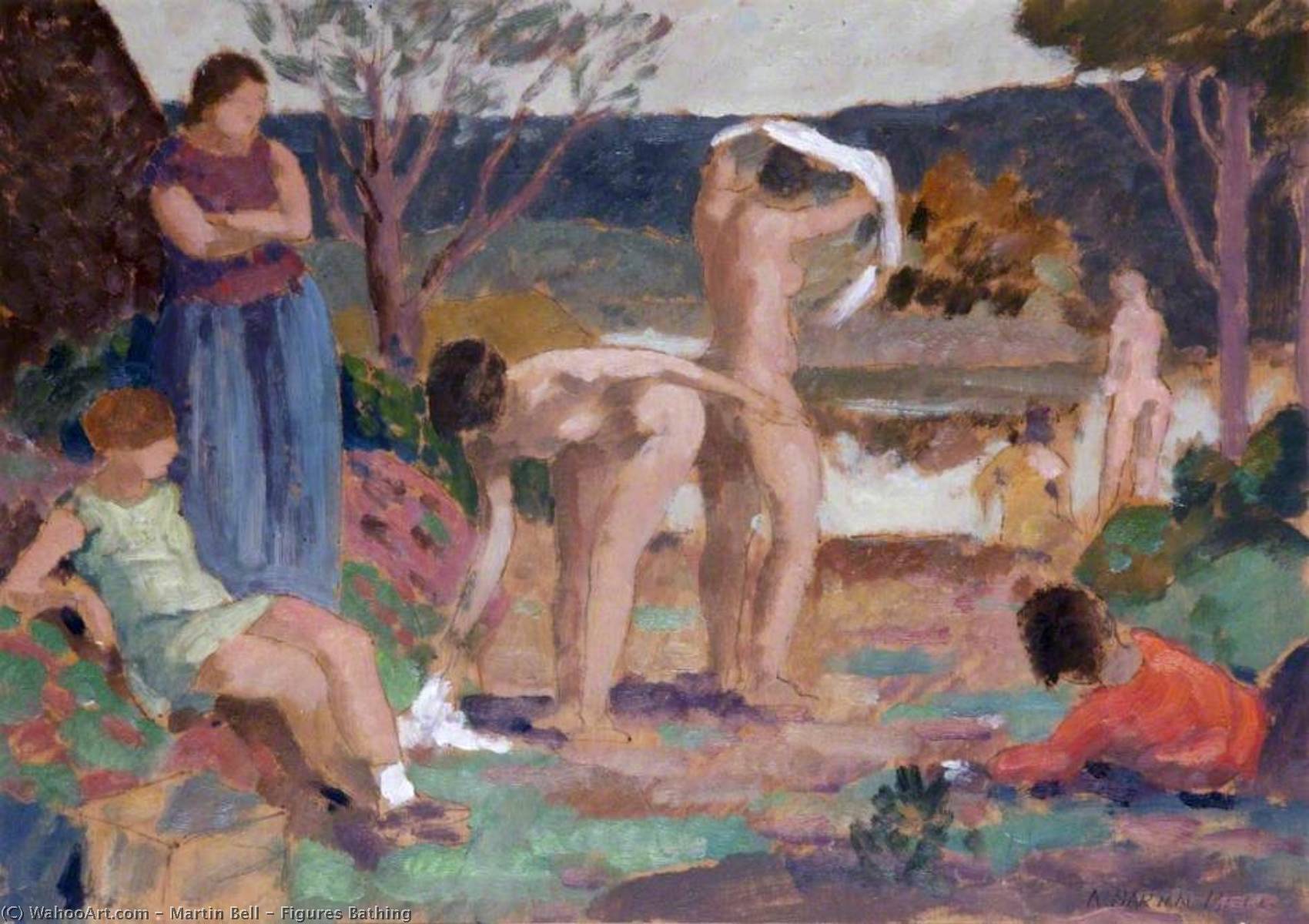 Wikioo.org - The Encyclopedia of Fine Arts - Painting, Artwork by Martin Bell - Figures Bathing