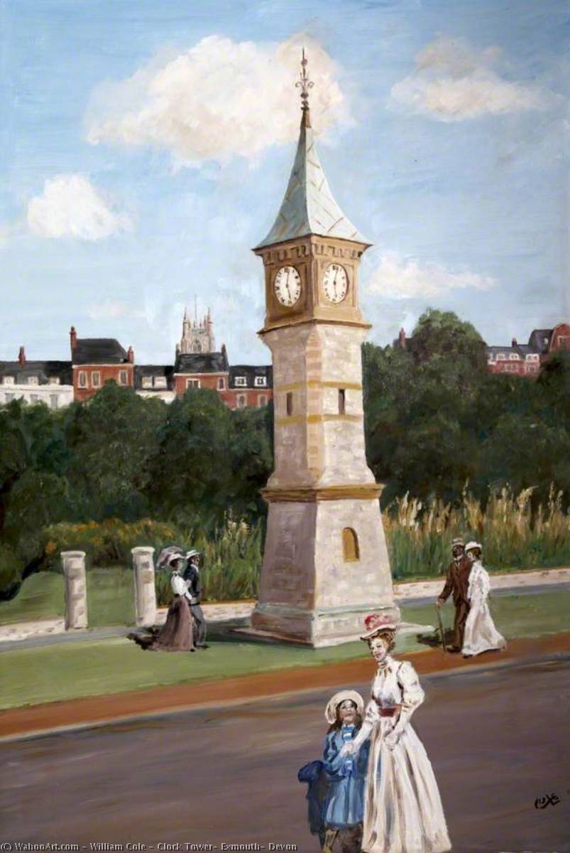 Wikioo.org - The Encyclopedia of Fine Arts - Painting, Artwork by William Cole - Clock Tower, Exmouth, Devon
