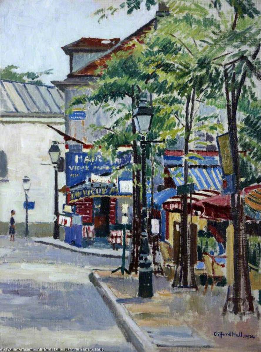 Wikioo.org - The Encyclopedia of Fine Arts - Painting, Artwork by Clifford Hall - Place du Tertre, Paris