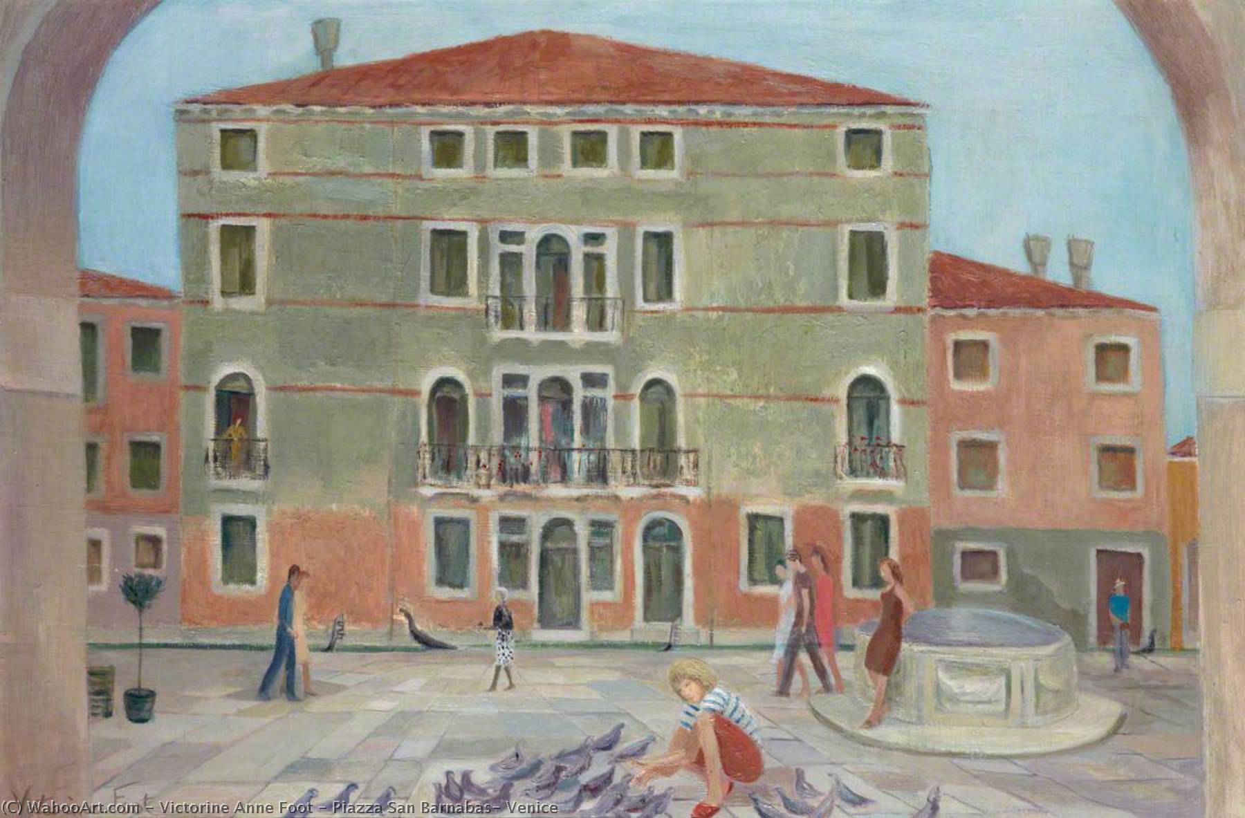 Wikioo.org - The Encyclopedia of Fine Arts - Painting, Artwork by Victorine Anne Foot - Piazza San Barnabas, Venice