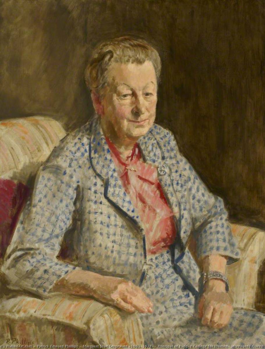 Wikioo.org - The Encyclopedia of Fine Arts - Painting, Artwork by Patrick Edward Phillips - Margaret Joan Sergeaunt (1903–1978), Principal of King's College for Women, afterwards Queen Elizabeth College (QEC), (1947–1966)