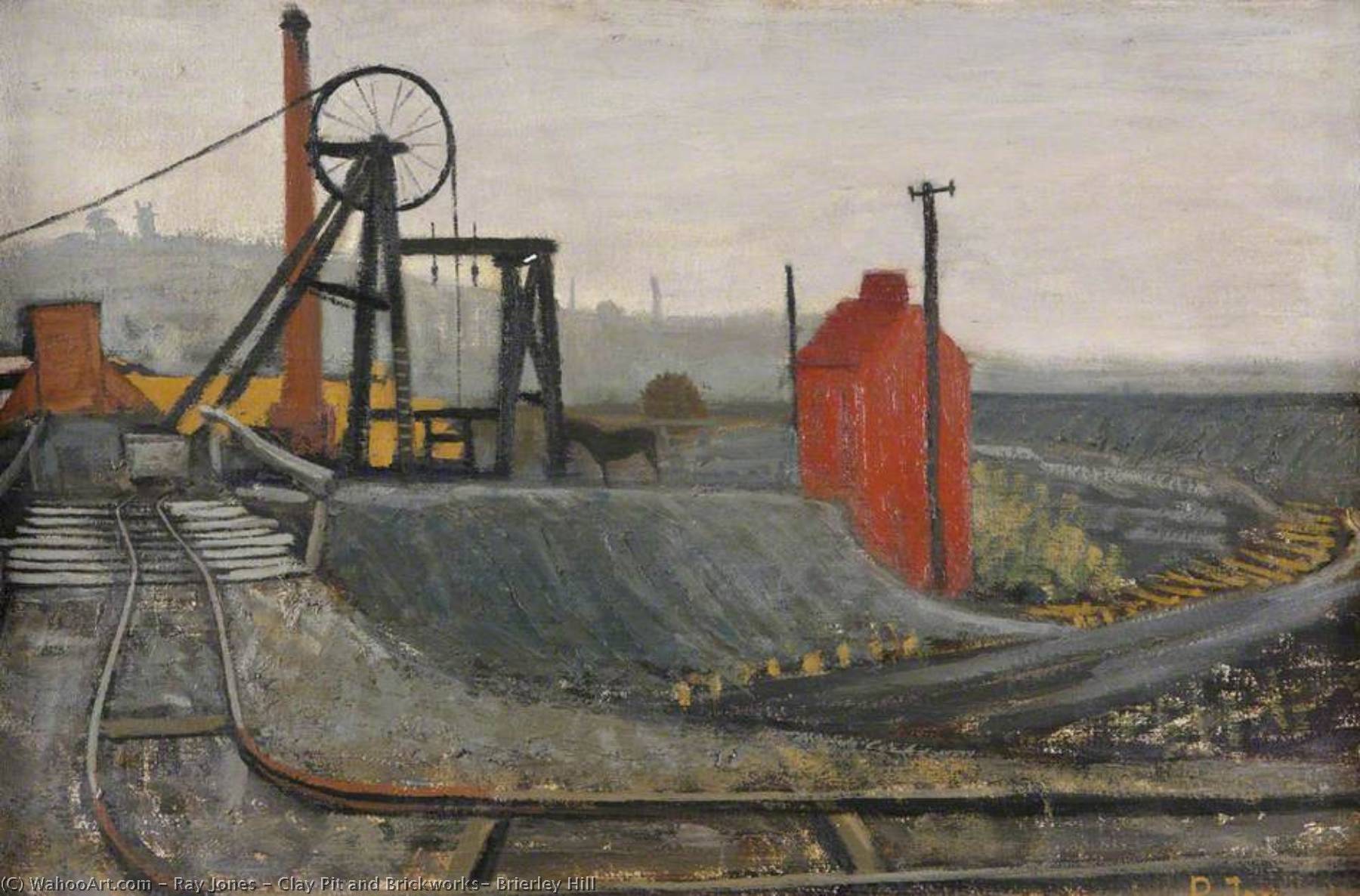Wikioo.org - The Encyclopedia of Fine Arts - Painting, Artwork by Ray Jones - Clay Pit and Brickworks, Brierley Hill