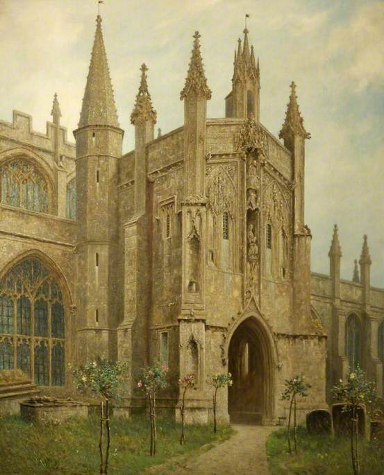 Wikioo.org - The Encyclopedia of Fine Arts - Painting, Artwork by William Augustus Rixon - The South Porch, Northleach Church, Gloucestershire