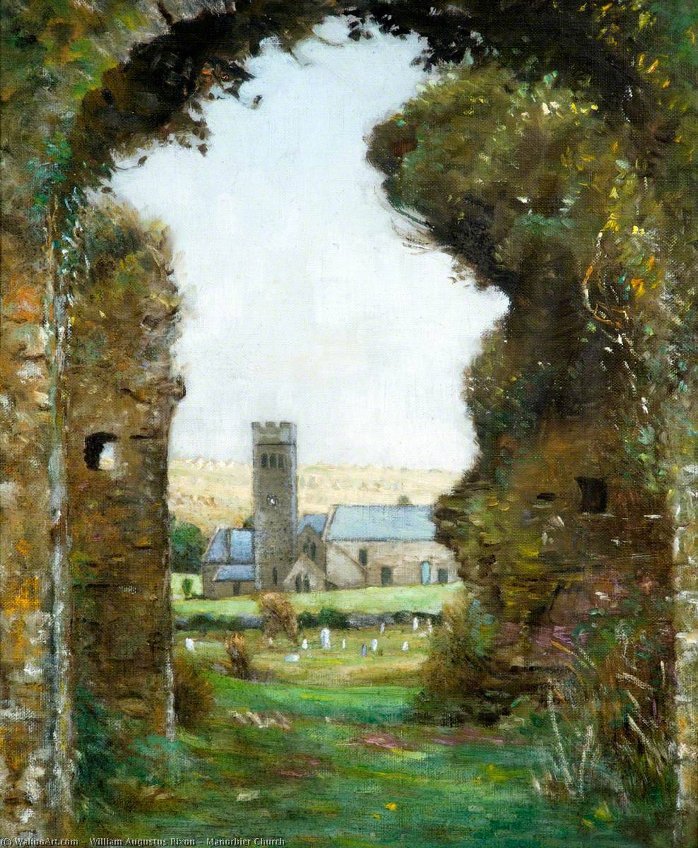Wikioo.org - The Encyclopedia of Fine Arts - Painting, Artwork by William Augustus Rixon - Manorbier Church