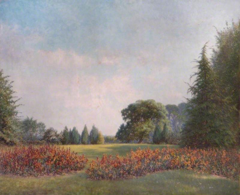 Wikioo.org - The Encyclopedia of Fine Arts - Painting, Artwork by William Augustus Rixon - Wallflowers in the Park at Turkdean, Gloucestershire