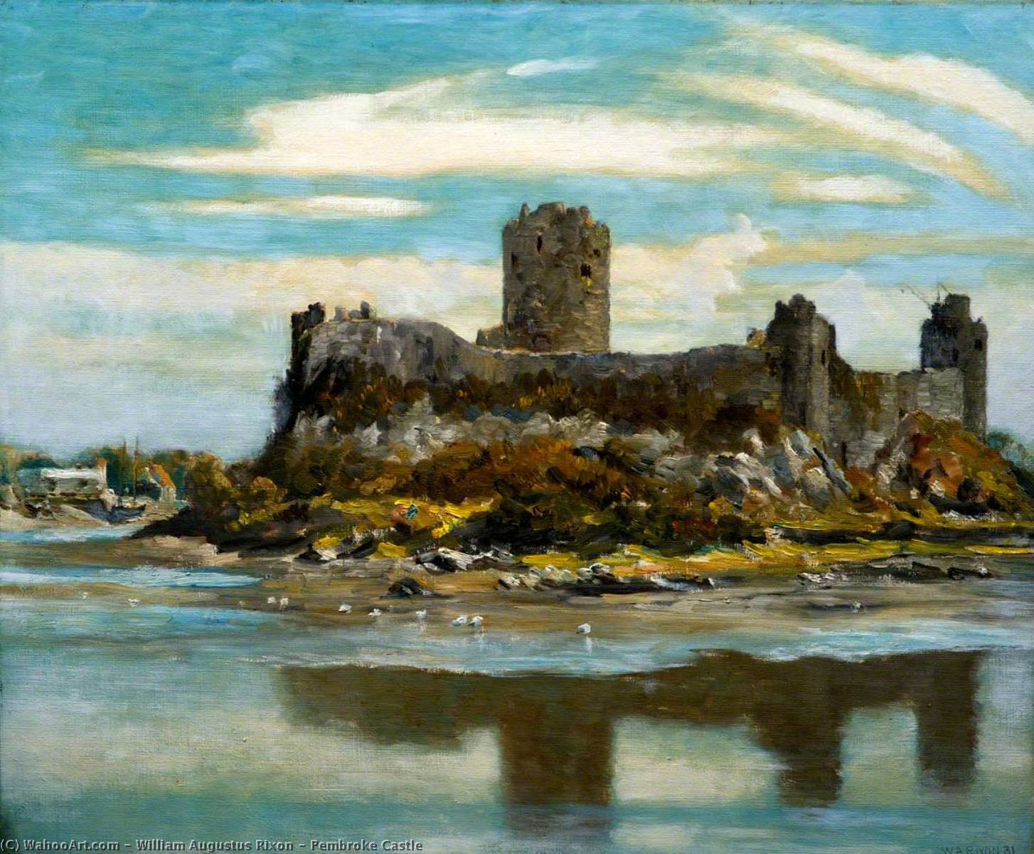 Wikioo.org - The Encyclopedia of Fine Arts - Painting, Artwork by William Augustus Rixon - Pembroke Castle