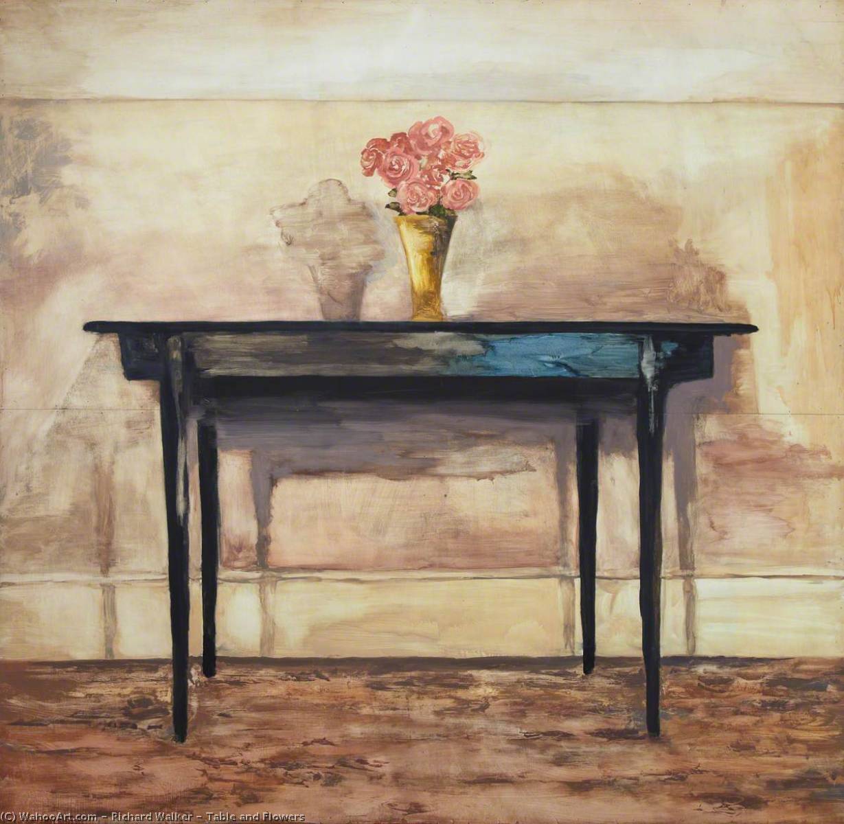 Wikioo.org - The Encyclopedia of Fine Arts - Painting, Artwork by Richard Walker - Table and Flowers