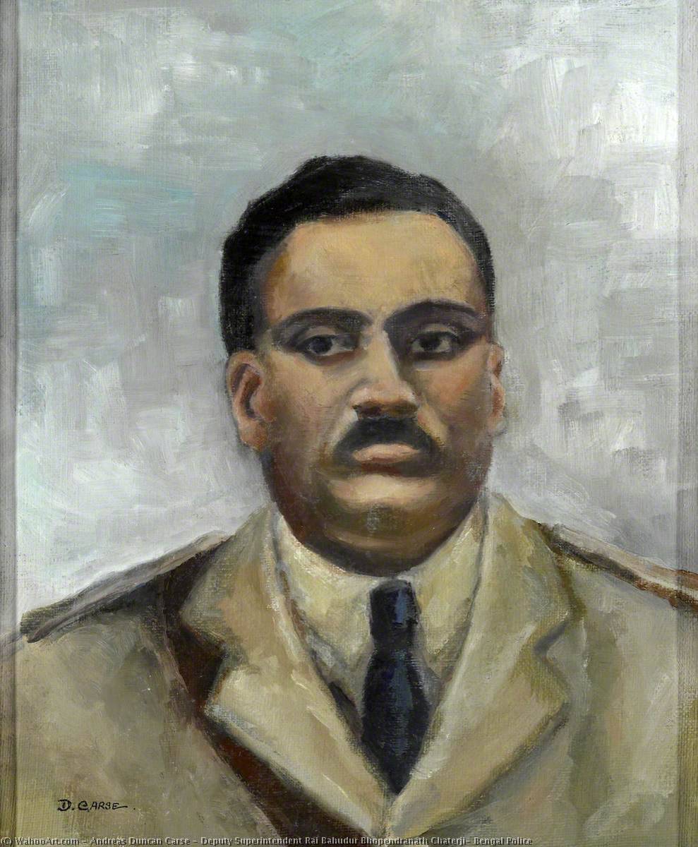 Wikioo.org - The Encyclopedia of Fine Arts - Painting, Artwork by Andreas Duncan Carse - Deputy Superintendent Rai Bahudur Bhopendranath Chaterji, Bengal Police