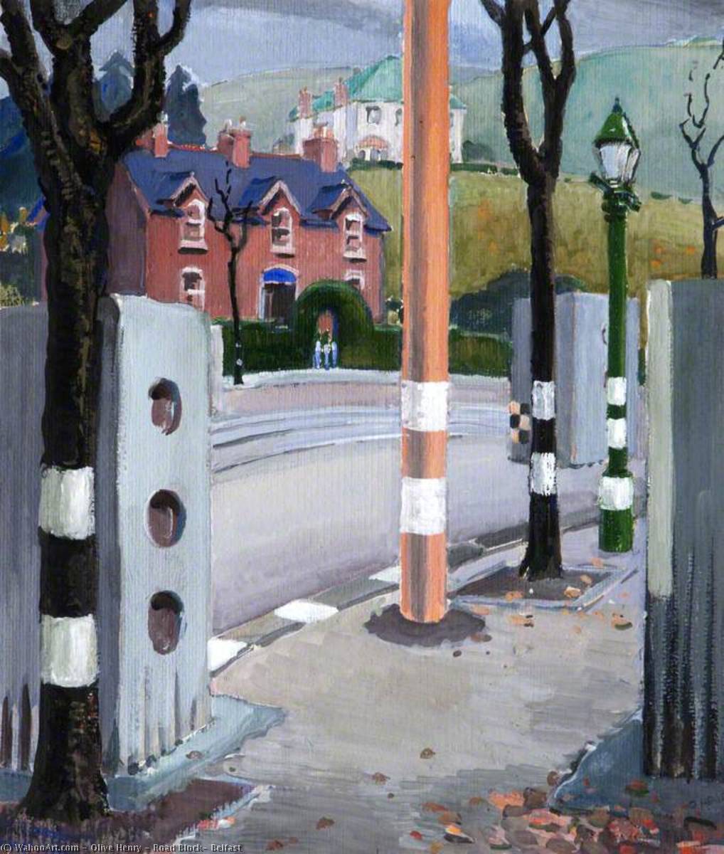 Wikioo.org - The Encyclopedia of Fine Arts - Painting, Artwork by Olive Henry - Road Block, Belfast