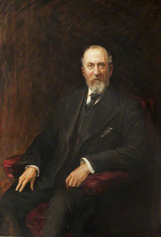 Wikioo.org - The Encyclopedia of Fine Arts - Painting, Artwork by William Norris Simm - Frederick Stanley (1841–1908), 16th Earl of Derby, Guild Mayor (1902)