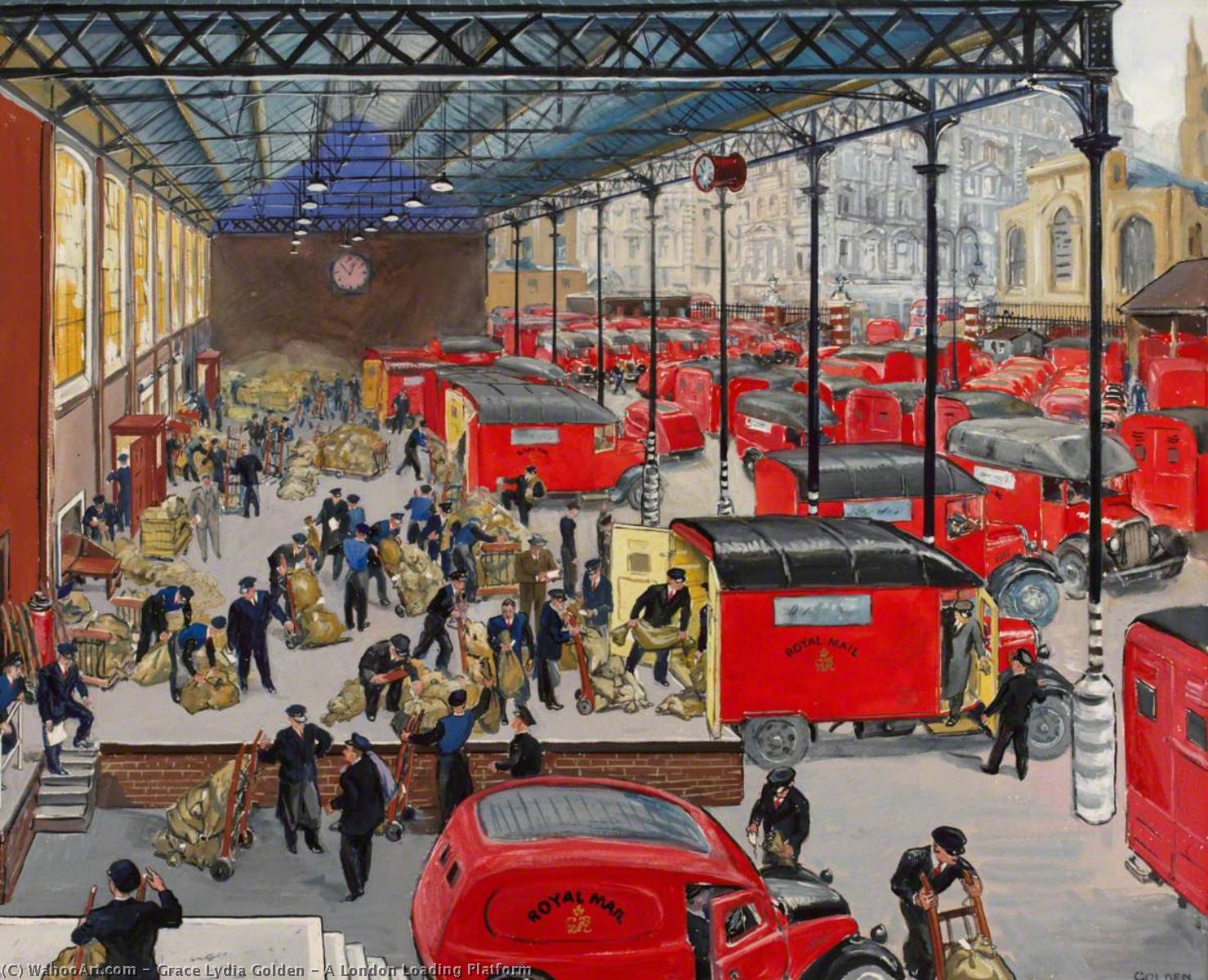 Wikioo.org - The Encyclopedia of Fine Arts - Painting, Artwork by Grace Lydia Golden - A London Loading Platform