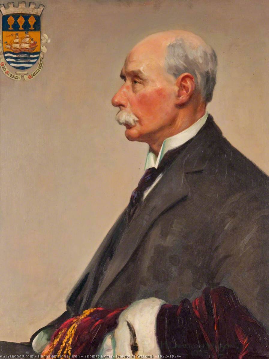 Wikioo.org - The Encyclopedia of Fine Arts - Painting, Artwork by Hugh Cameron Wilson - Thomas Baxter, Provost of Greenock (1922–1924)
