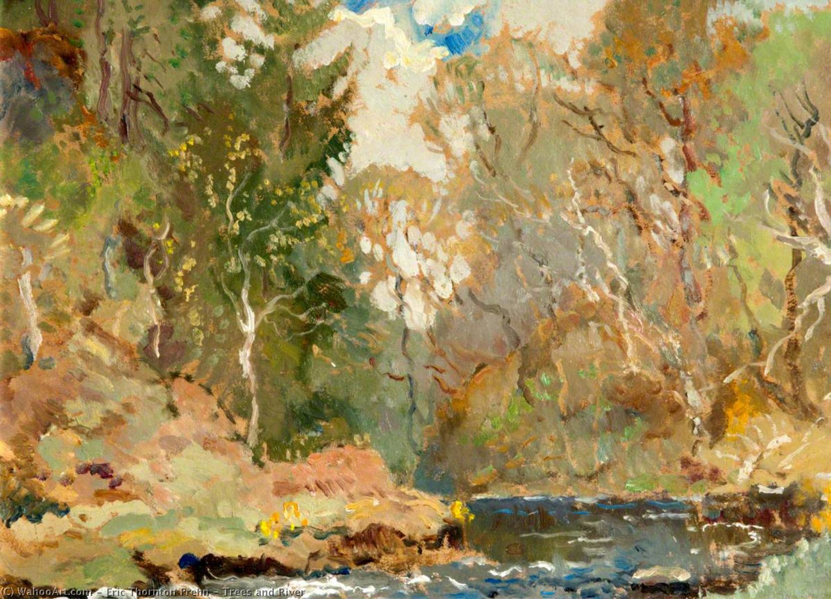 Wikioo.org - The Encyclopedia of Fine Arts - Painting, Artwork by Eric Thornton Prehn - Trees and River