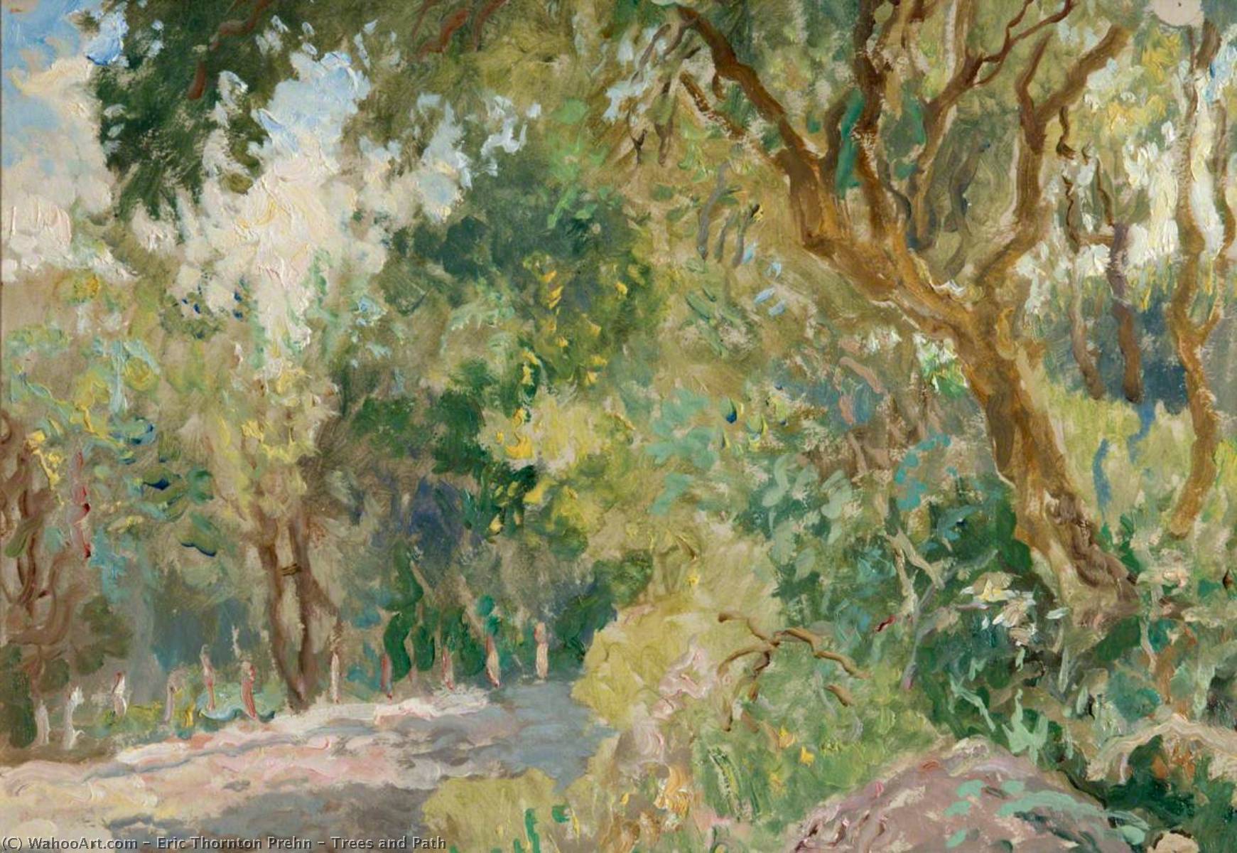 Wikioo.org – La Enciclopedia de las Bellas Artes - Pintura, Obras de arte de Eric Thornton Prehn - árboles y camino