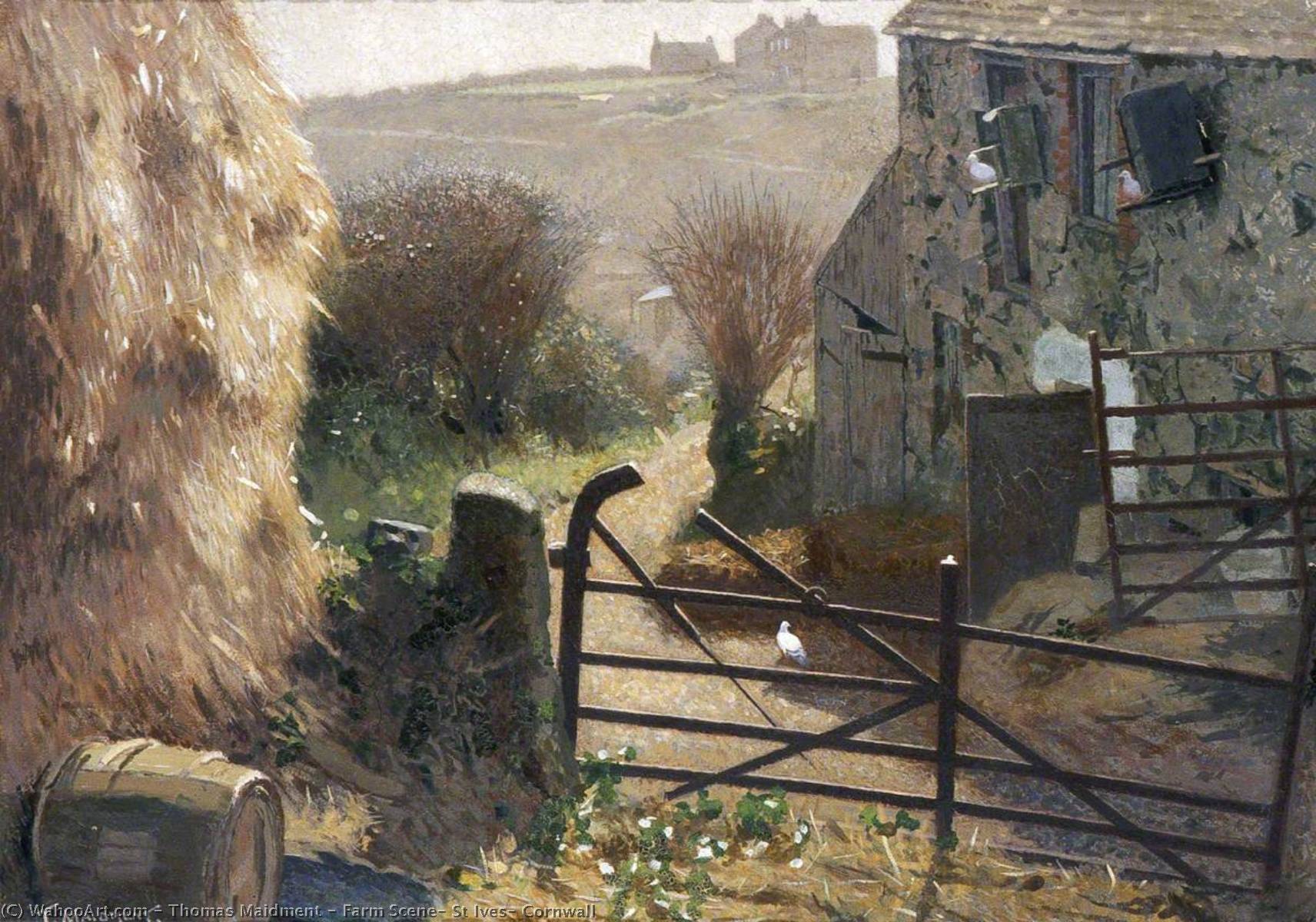 Wikioo.org - The Encyclopedia of Fine Arts - Painting, Artwork by Thomas Maidment - Farm Scene, St Ives, Cornwall
