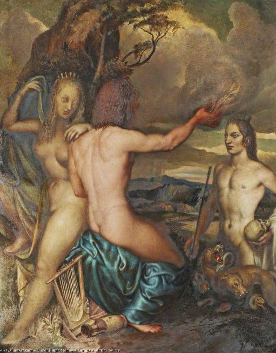 WikiOO.org - Encyclopedia of Fine Arts - Lukisan, Artwork Victor Hume Moody - Europa and the Powers