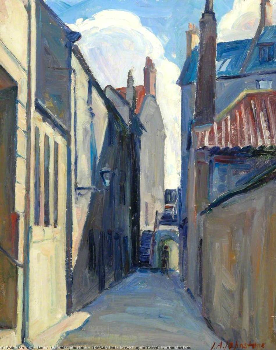 Wikioo.org - The Encyclopedia of Fine Arts - Painting, Artwork by James Alexander Johnstone - The Sally Port, Berwick upon Tweed, Northumberland