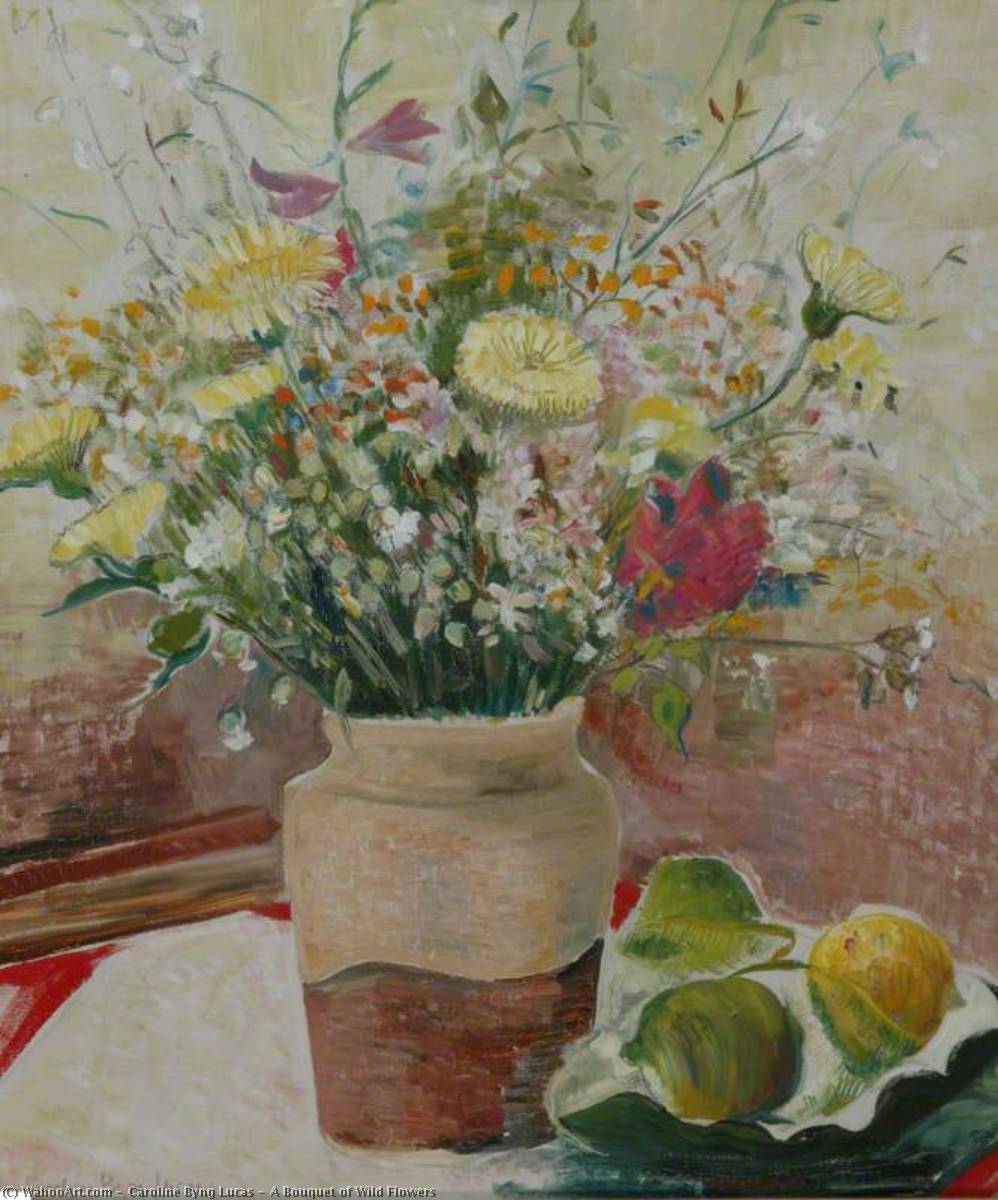 Wikioo.org - The Encyclopedia of Fine Arts - Painting, Artwork by Caroline Byng Lucas - A Bouquet of Wild Flowers