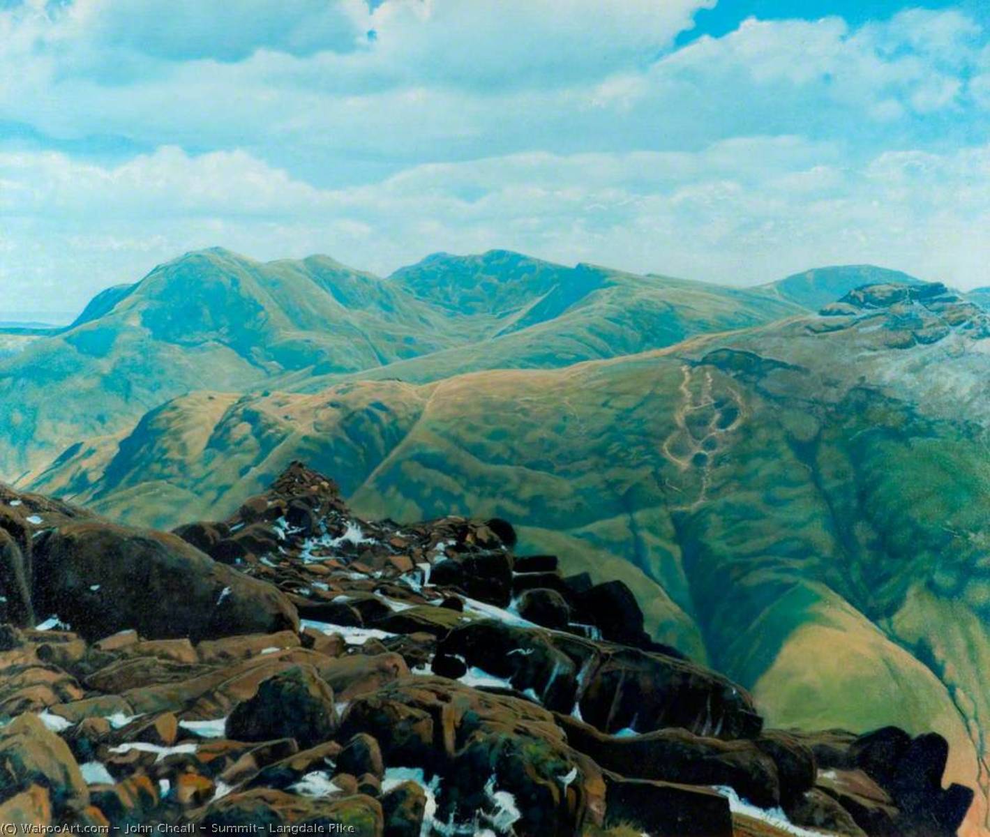Wikioo.org - The Encyclopedia of Fine Arts - Painting, Artwork by John Cheall - Summit, Langdale Pike