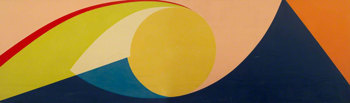 Wikioo.org - The Encyclopedia of Fine Arts - Painting, Artwork by Susan Allen - Blue Curve, Yellow Circle (polyptych, panel 6 of 6)