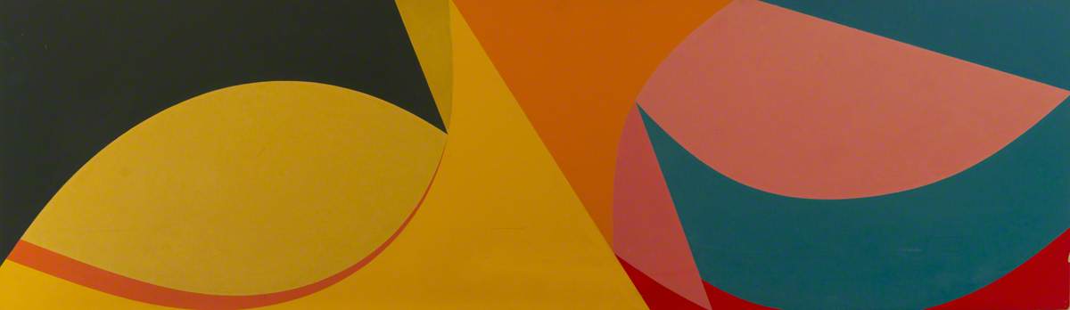 Wikioo.org - The Encyclopedia of Fine Arts - Painting, Artwork by Susan Allen - Blue Curve, Yellow Circle (polyptych, panel 1 of 6)
