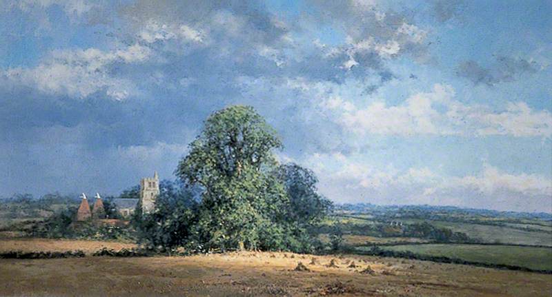 Wikioo.org - The Encyclopedia of Fine Arts - Painting, Artwork by David Shepherd - A Kent Landscape