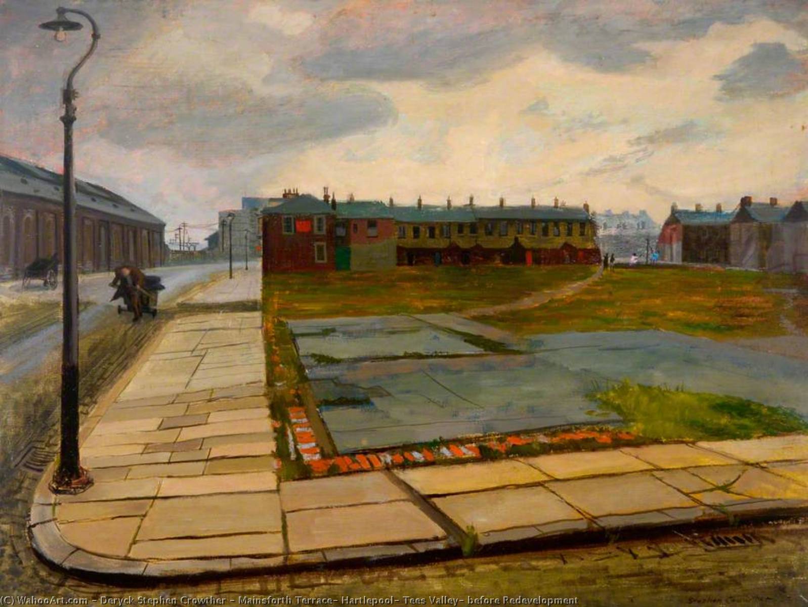 Wikioo.org - The Encyclopedia of Fine Arts - Painting, Artwork by Deryck Stephen Crowther - Mainsforth Terrace, Hartlepool, Tees Valley, before Redevelopment