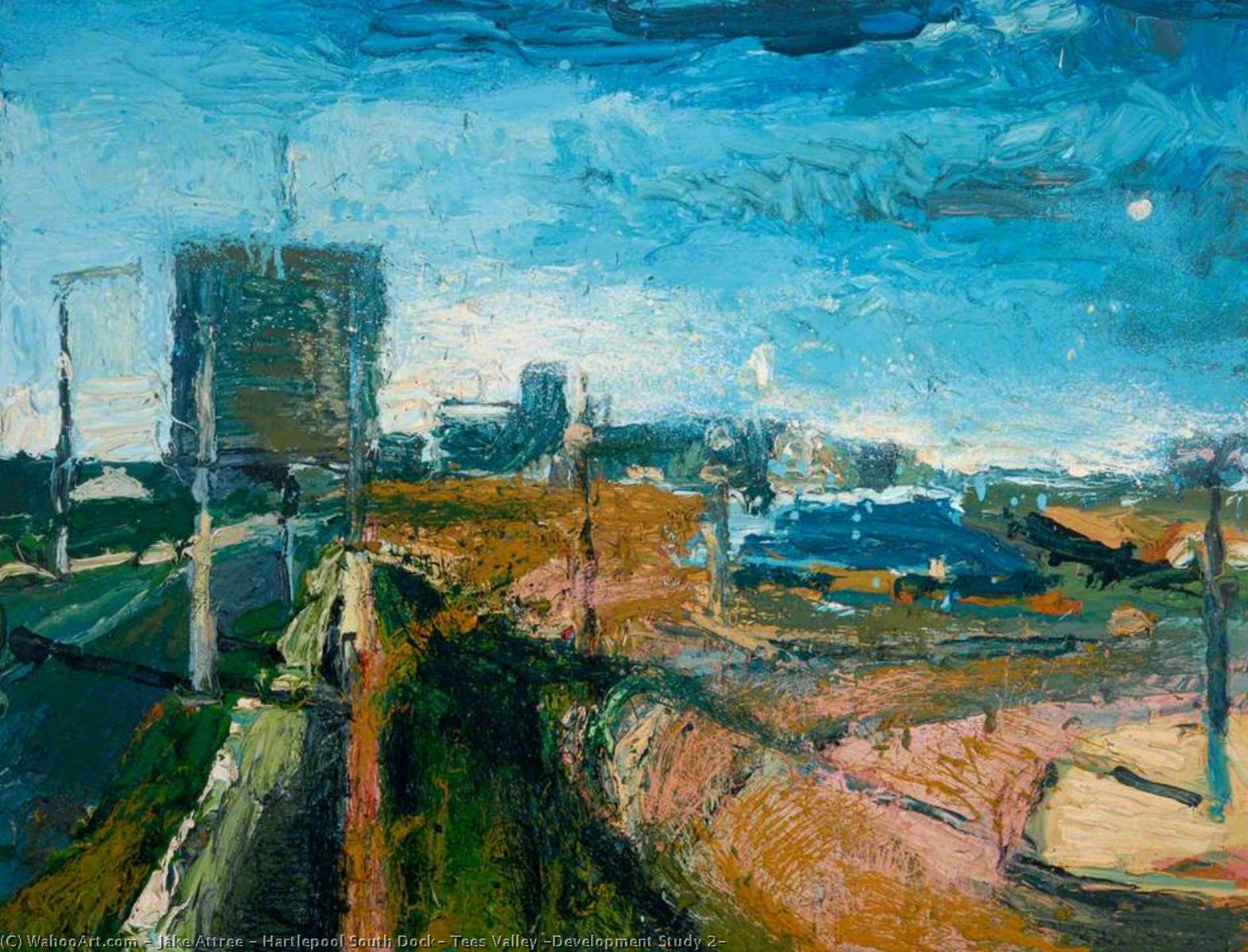 Wikioo.org - The Encyclopedia of Fine Arts - Painting, Artwork by Jake Attree - Hartlepool South Dock, Tees Valley (Development Study 2)